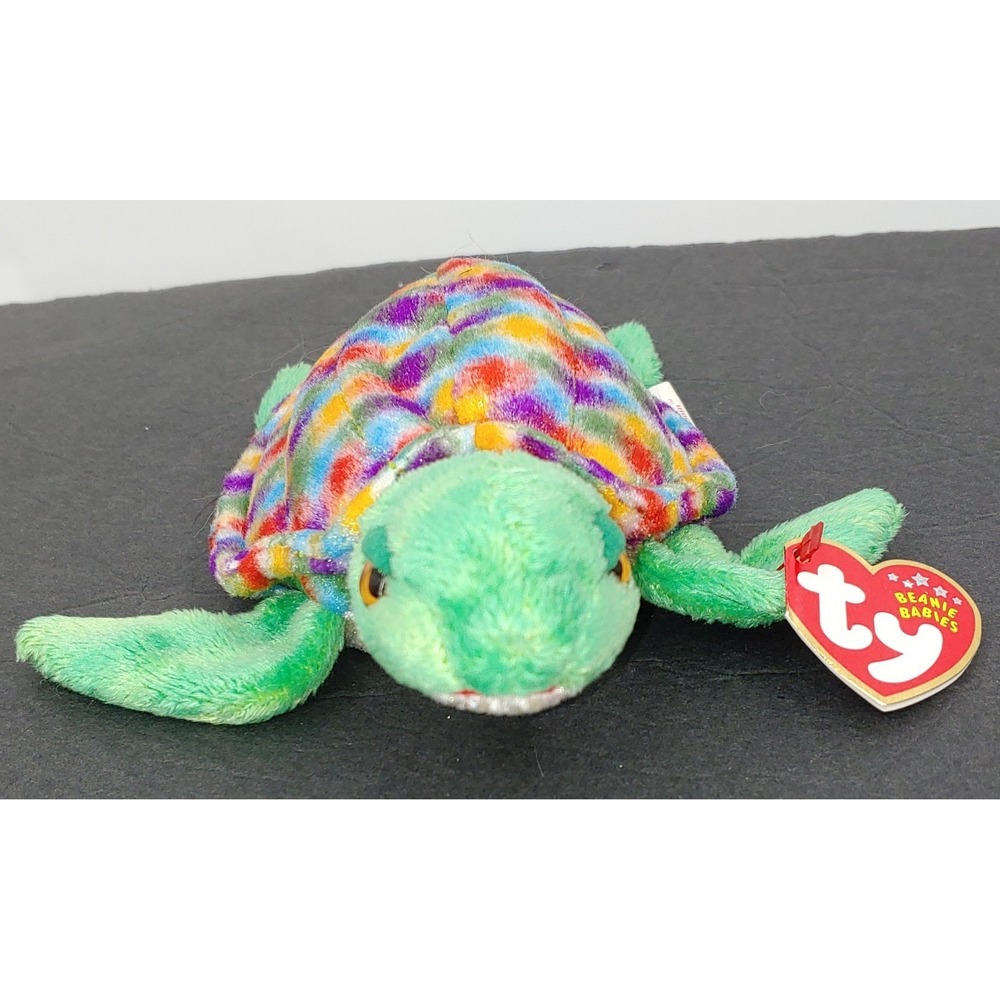 Ty Beanie Baby Zoom the Turtle 7" Plush Stuffed Animal Colorful Vintage NWT